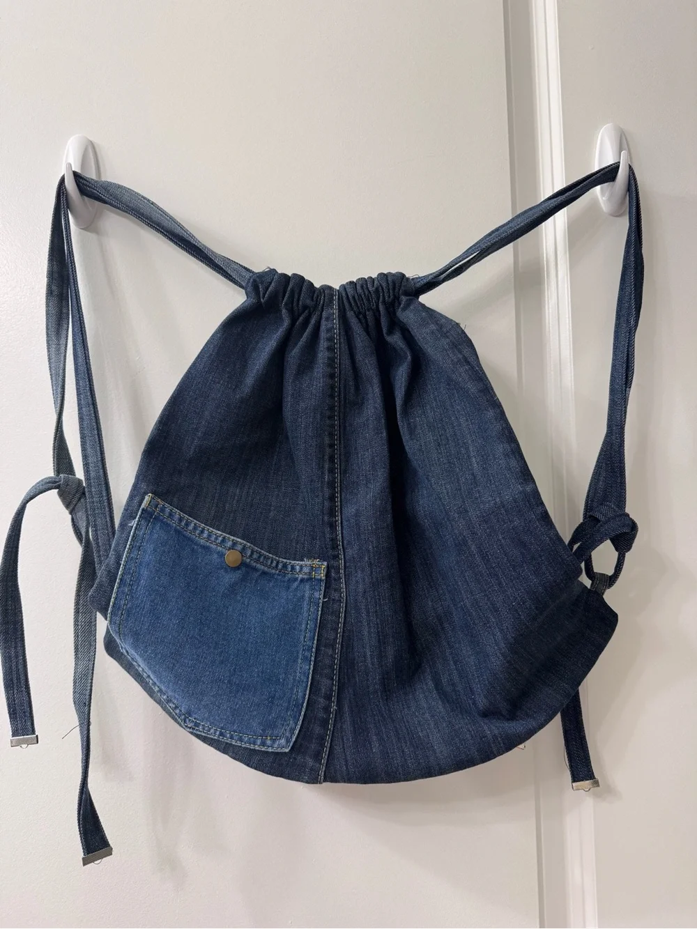 Levi’s Denim Drawstring Backpack - Blue Denim Women Bag